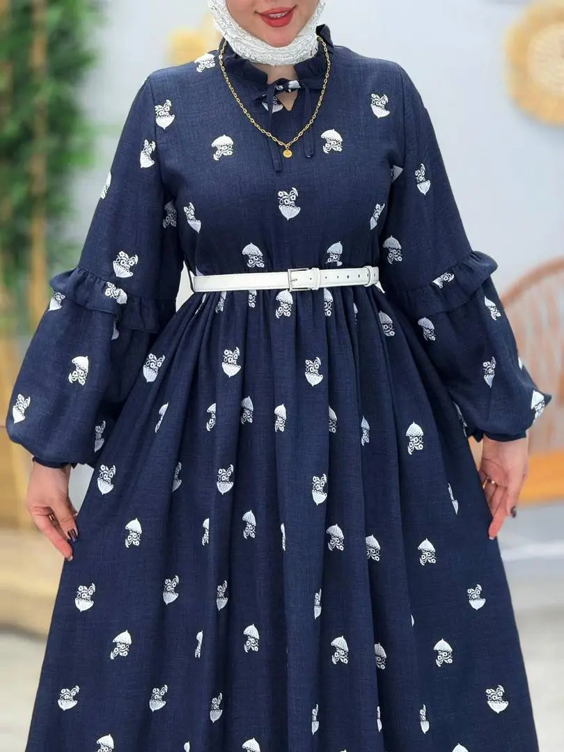 3471- پیراهن گلدوزی روژین